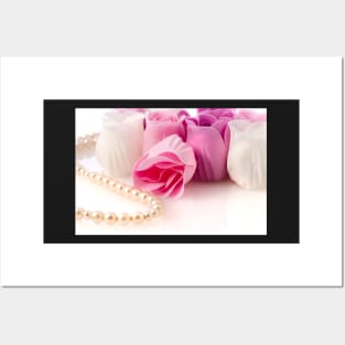 Soap roses and pearl necklace Posters and Art